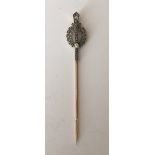 Antique Diamond and Yellow Metal Stick Pin - 72mm long.