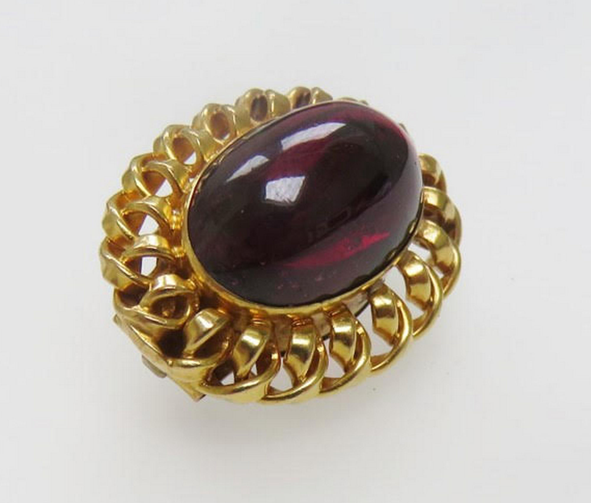Victorian yellow metal and garnet brooch (tests as 18ct)-secret compartment at back of brooch. - Image 5 of 5