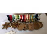 World War Two-Palestine-Korea and Naval Long Service Medal Group of 8 to the Royal Navy.