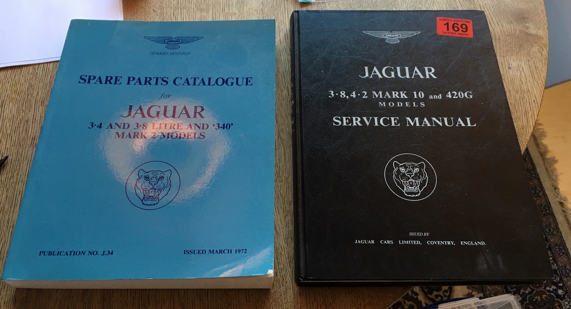 Lot of 2 Vintage Jaguar Car Manuals.