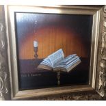 Eric L Conklin - American Trompe l'oeil Artist Painting "Torah" The First of Three.