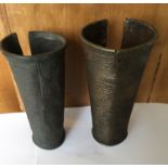 Lot of 2 Antique African Bronze Armbands - 7 1/2" and 6 3/4".