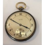 Vintage Metal Cased UTI Pocket Watch - 47mm case - working order.