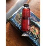 Ruby Glass Scent Bottle plus other items.