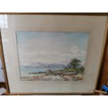 W A Abell 1945 Watercolour Ettrick Bay and the Hills of Arran - 24 12" x 21 1/2".