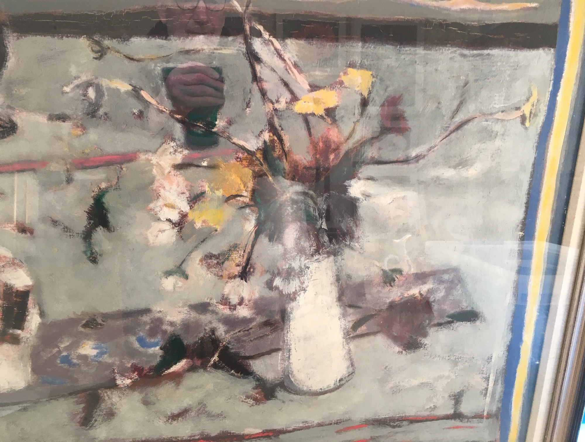 William Baillie 1984 Oil Painting - Grey Table and White Jug 90cm x 70cm. - Image 4 of 6