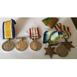 WW1 BWM - Navy Long Service - Palestine 1936-39 and WW2 Medals to the Royal Navy.