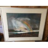 Frank Donnan (1931-2016) Large Pastel Painting titled "Rainbow - Bay of Firth - Orkney"