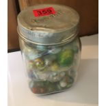 Vintage Sweet Jar (6 1/2" tall) of Mixed Vintage Marbles - 2kg weight.