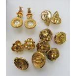 Christian Dior, Yves Saint Laurent, Givenchy – six pairs of Designer Earrings.