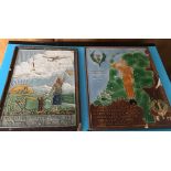 Lot of 2 World War Dutch Tiles presented by Dutch Military to Military Clubs in Glasgow.