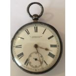 Antique J.Shirwinter-Edinburgh Silver Pocket Watch -53mm case - working order.