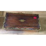 Antique Mahogany and Brass Inlaid Writing Slope - 20" x 9 1/2" x 6 1/2".