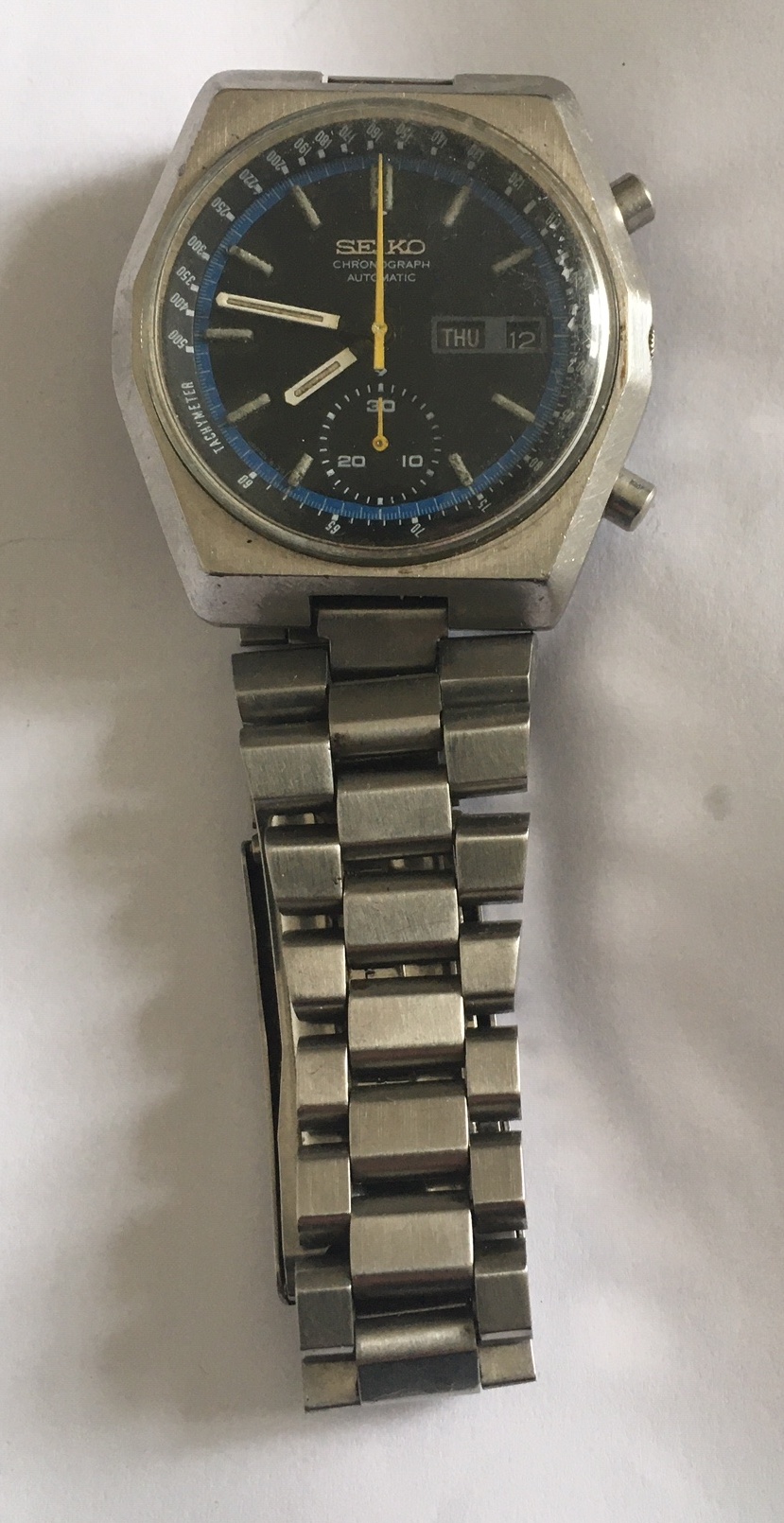 Vintage Seiko Chronograph Automatic with Seiko Strap - working order.