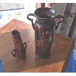 2 x Doulton Vases - 26.5cm and 18cm tall.