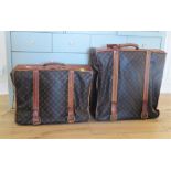 Pair of vintage Louis Vuitton garment carriers. Serial No’s 89 12 VX and 89 07 VX