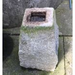 Granite Pedestal Stone - 19" tall - top 8" x *" and base 12" x 12".