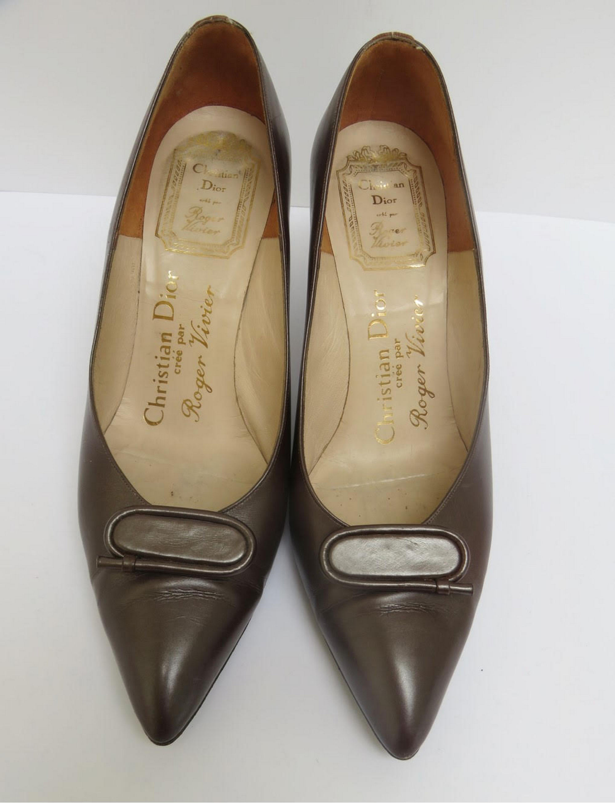 Christian Dior by Roger Vivier leather shoes circa 1960. - Image 4 of 6