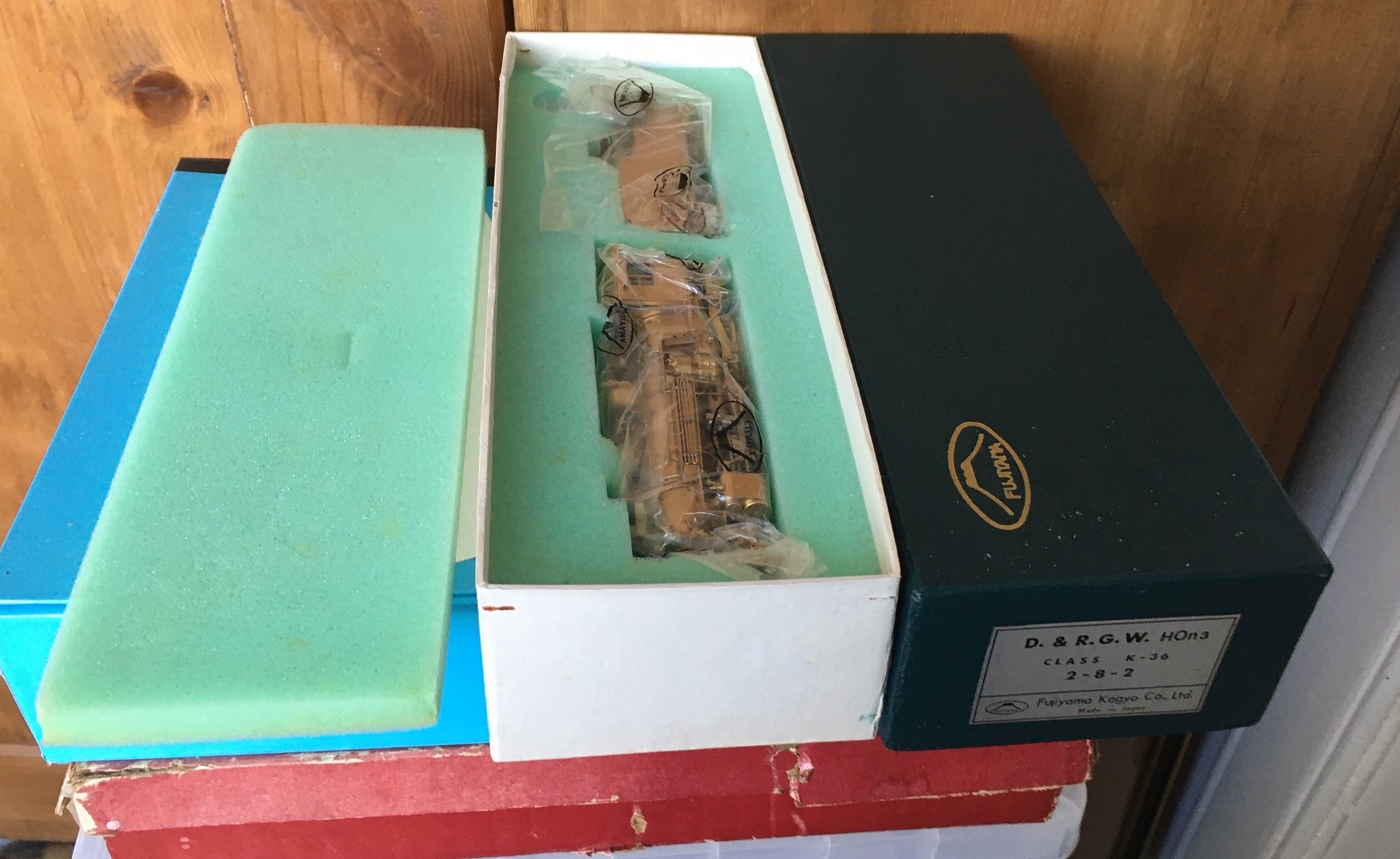 Vintage Boxed FUJIYAMA D.&R.G.W. HOn 3 Class K-36 2-8-2 Brass Model Train.