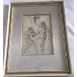 Vintage Framed R SICKERT Ink&Watercolour Drawing "The Game" Provenance David Hendriks Gallery.