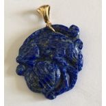 Vintage Blue Jade? Pendant - 37mm x 32mm.