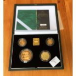 Four Coin Proof Gold Set - Half and Full Sovereign - Two Pound and Five Pound Coins.