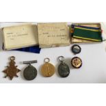 World War One Trio and Territorial Efficiency plus Badges/Ribbons to the RA.