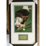 Framed and Signed Print of Jimmy White Snooker Player.