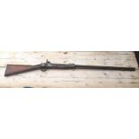 Antique Warwickshire Regiment Percussion Rifle - 48 1/4" long - Hammer operational