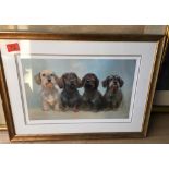 Signed Limited Edition Print of Puppies - 41cm x 28cm.