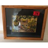 Anthea Lewis Watercolour of Ginger Cat - 16cm x 11.3cm.
