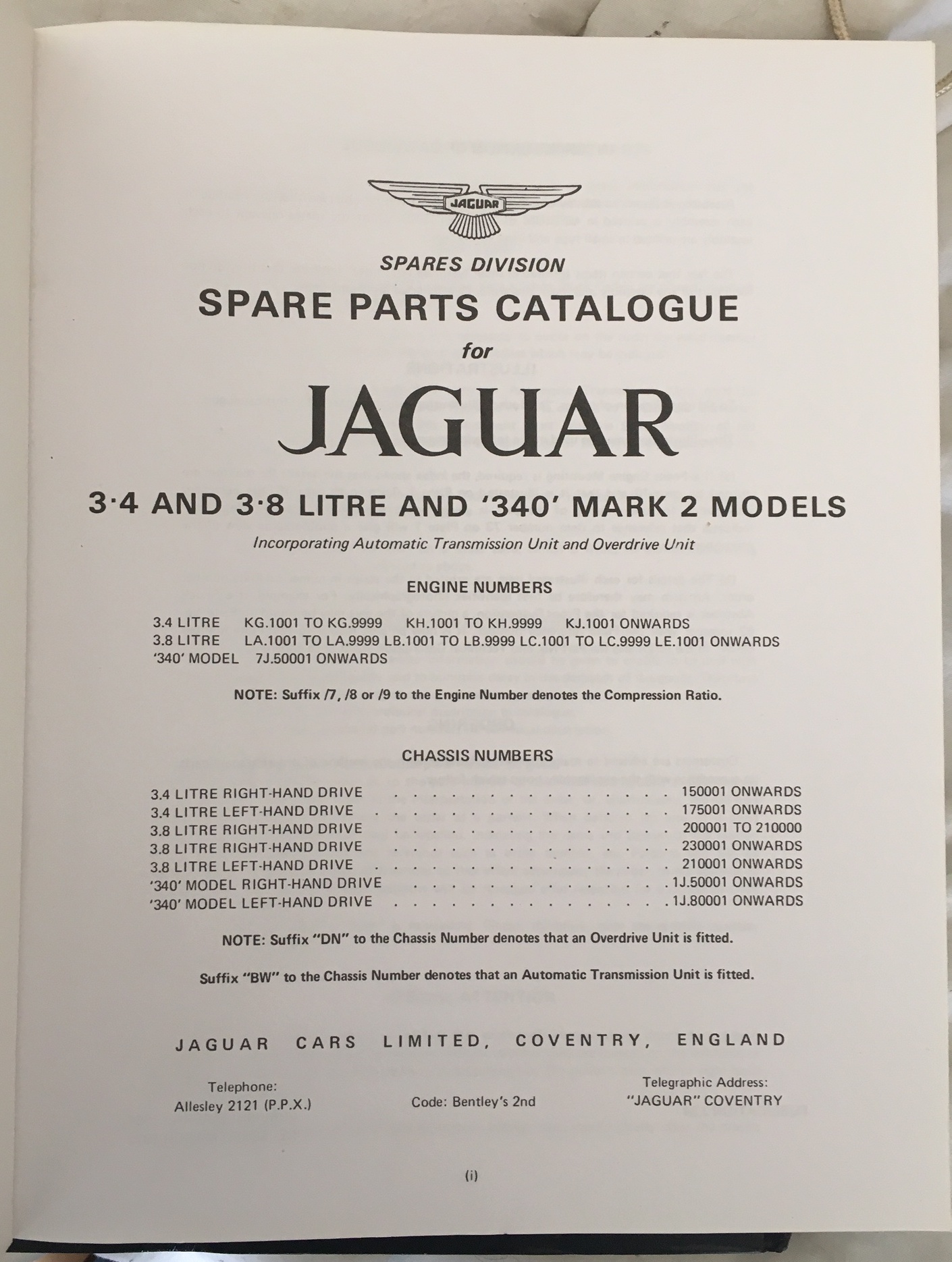 Lot of 2 Vintage Jaguar Car Manuals. - Image 7 of 8