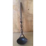 Antique African Tribal Wooden Ladle - 12 3/4" long.