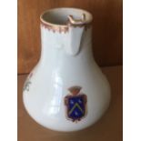 Antique Chinese Porcelain Armorial Crested Jug - 15.3cm tall and 15cm at the widest.