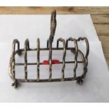 Antique Victorian 6 Slice Silver Toast Rack - 7" long and 6 1/2" tall - 312 grams.