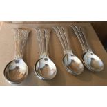 Garrard&Co Ltd Solid Silver 12 Soup Spoons - 7.1" long - 870 grams total.