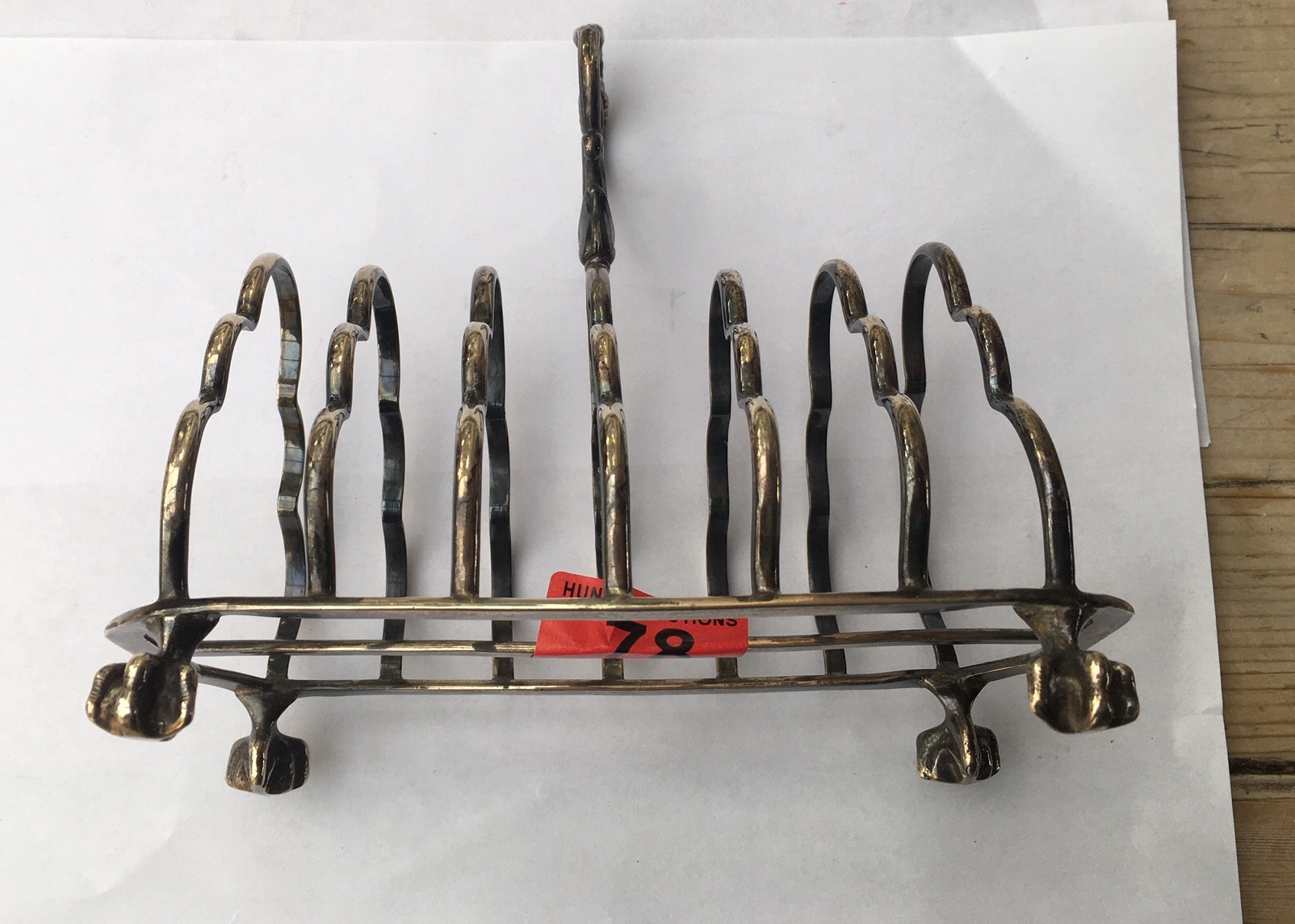 Antique Victorian 6 Slice Silver Toast Rack - 7" long and 6 1/2" tall - 312 grams. - Image 2 of 5