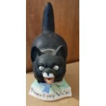 Antique Suffragette "I want my Vote" Ceramic Cat - 13.5cm tall and 10.5cm at the widest.