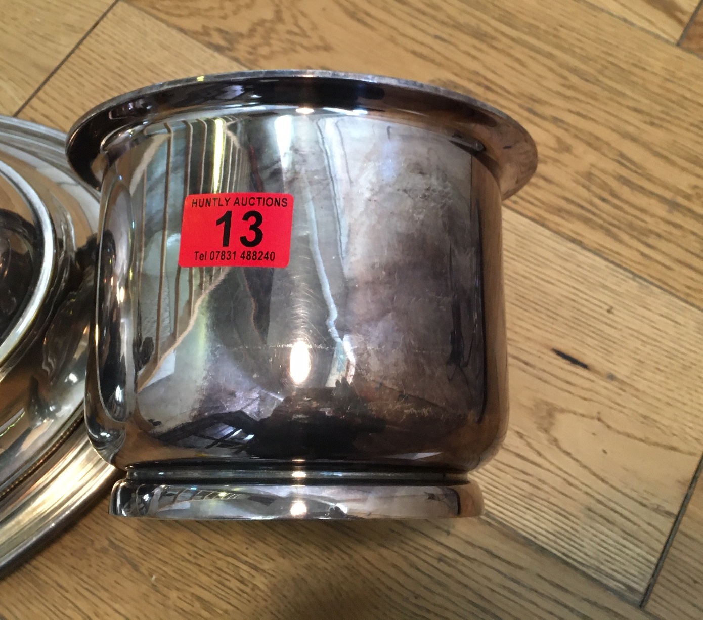 Lot of 3 Items of Silver Plate - Meat Platter/Cover-Ice Bucket and Sauce Server. - Image 4 of 9