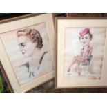 Lot of Watercolours-Oil Paintings-Caricatures-Reproductions etc.