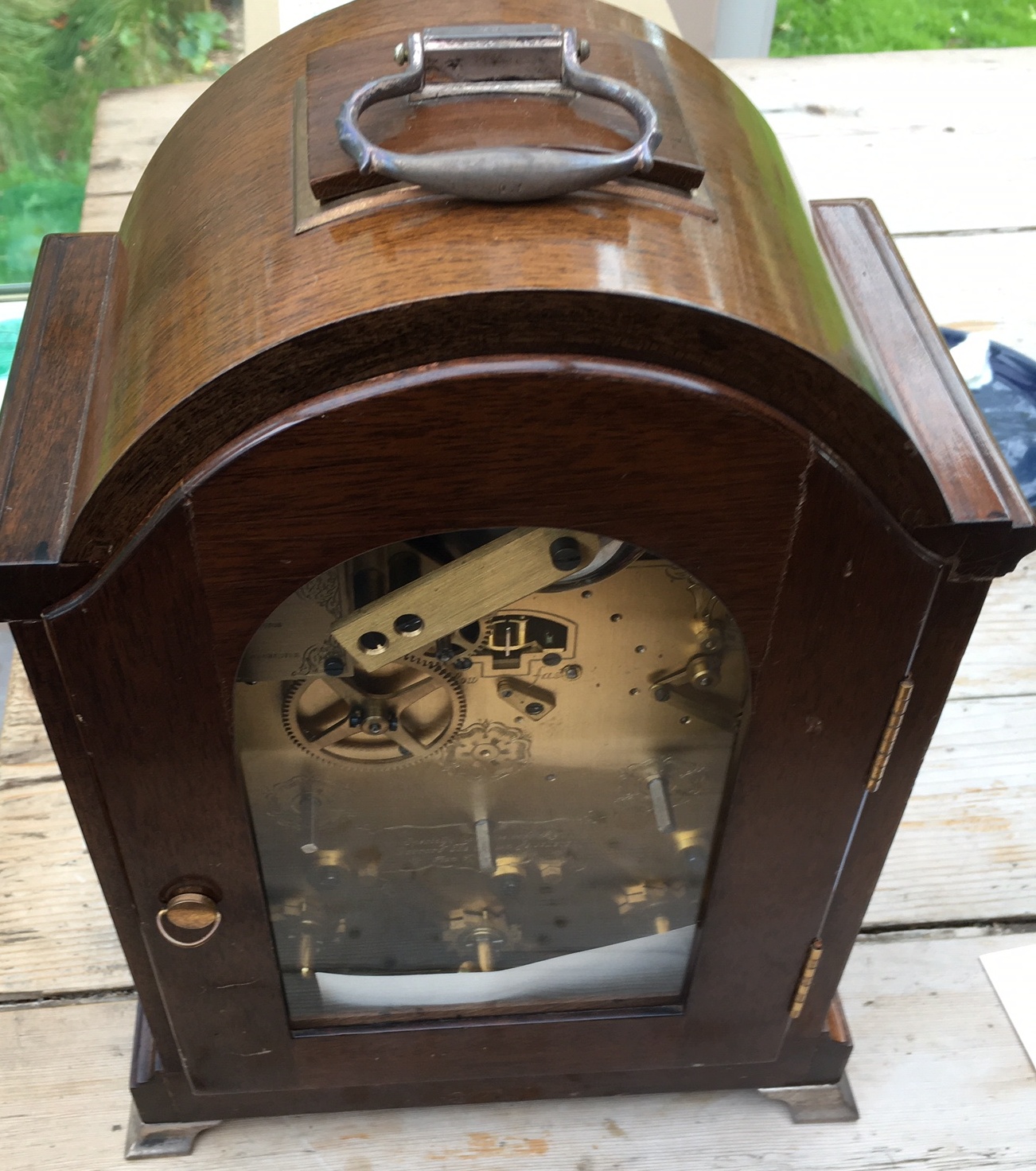 Garrard&Co London (Elliot&Co) Silver Jubilee Clock number 13/250 - working. - Image 7 of 8