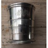 Antique Silver Collapsible Cup - 2 3/4" tall x 2 1/2" when open - 1 1/4" tall when closed-105 grams.