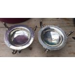 Antique Pair of Art&Crafts Silver Comport Dishes with Glasgow Hallmarks for 1905 - 655grams.