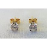18ct White Gold&Diamond Earrings - 3/4 carat - 1.26 grams.