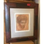 Framed Watercolour&Chalk of Girls Head titled "Patrcia" actual Watercolour 24cm x 19cm.