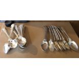 Garrard&Co Ltd Solid Silver Lot of 24 Teaspoons -12 at 5" long and 12 at 5 1/4" long - 500grams.