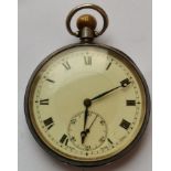 Vintage Rolex Silver Pocket Watch - 48mm case - working order.