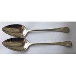 Pair of Georgian Newcastle 1806 Silver Tablespoons 9" by Dorothy Langlands - 127 grams.
