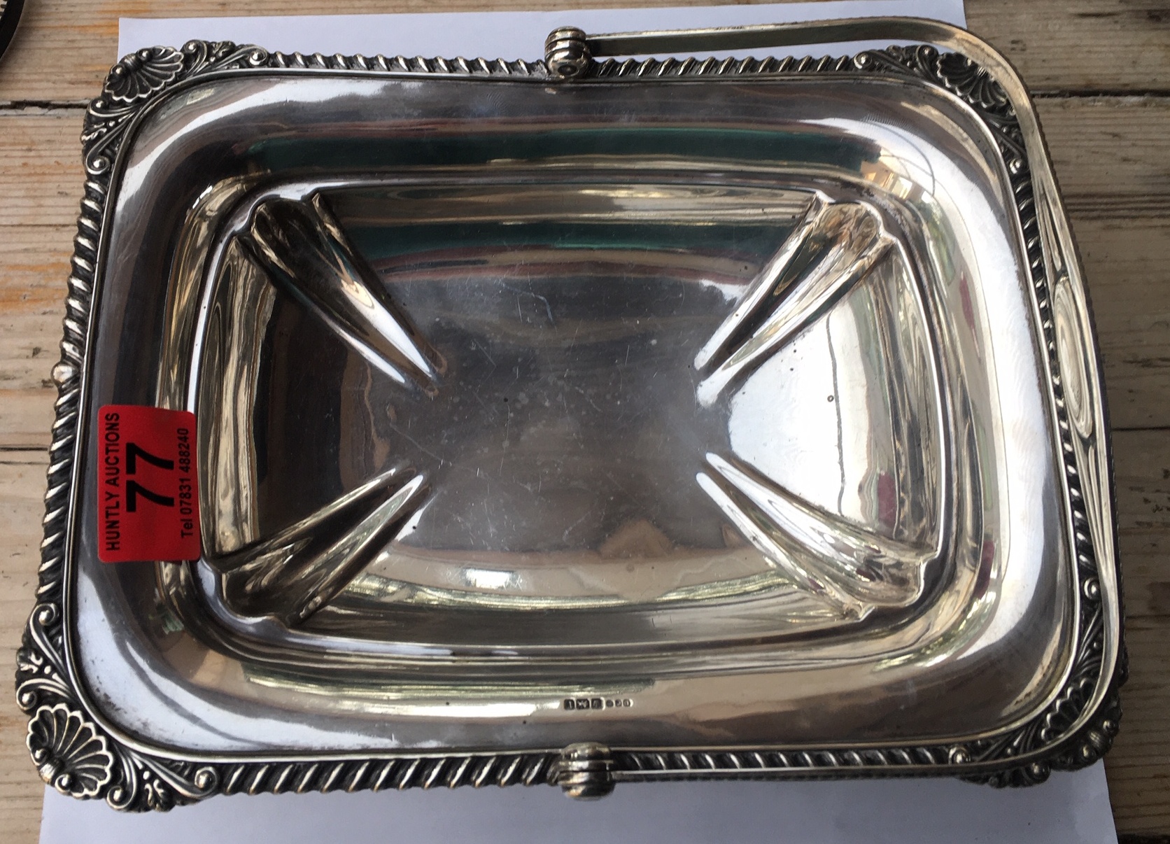 Vintage Silver Basket 10" x 8" x *8" handle up - 802 grams. - Image 5 of 5