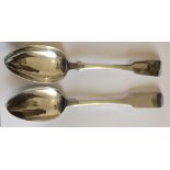 Lot of 2 Scottish Silver Dessert Spoons by Heron Glasgow 1822/25 - 66 grams.